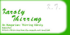 karoly thirring business card