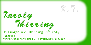 karoly thirring business card